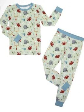 NWT Emerson and Friends Game Day Football Print Pajamas - Long Sleeve and Pants